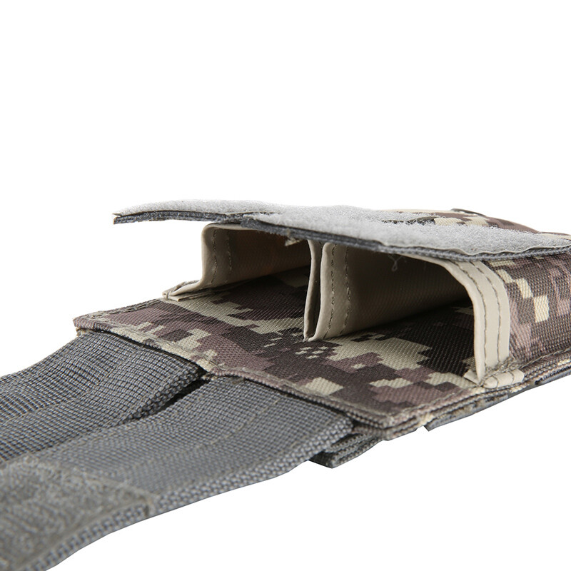 Molle Double Magazine Pouch Elastic Pistol Mag Holder Flashlight Tool Holster