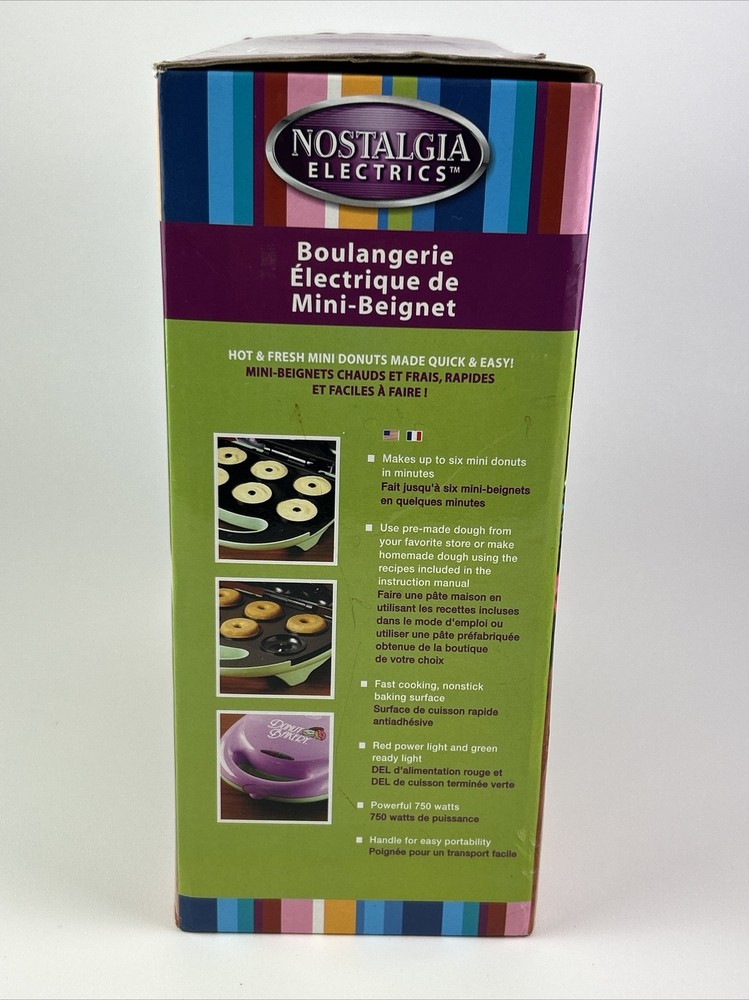 Nostalgia Electronics Electric Mini Donut Bakery Maker Dessert MDM600 - Tested