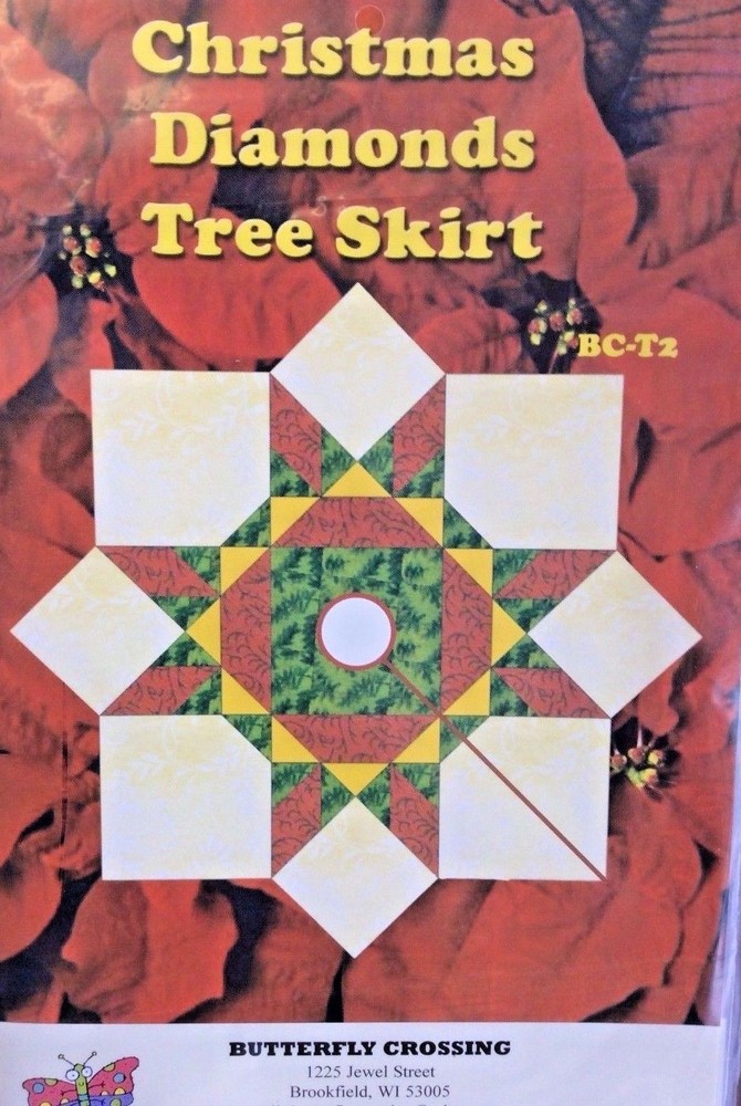 BUTTERFLY CROSSING #BC-T2-CHRISTMAS DIAMONDS TREE SKIRT PATTERN