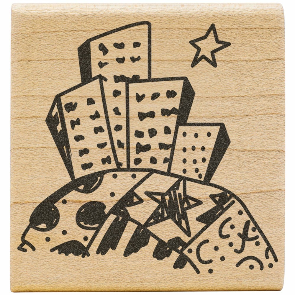Skyscrapers Art Rubber Stamp