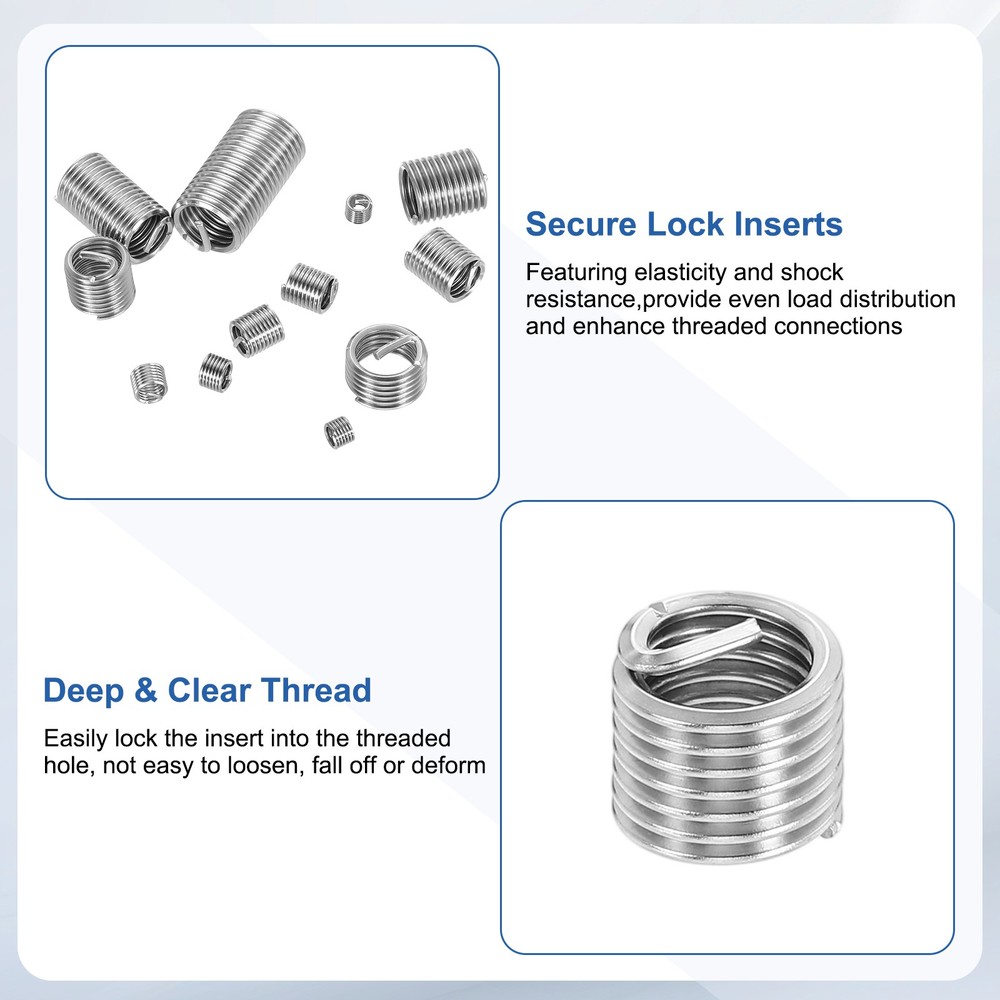 20pcs Wire Thread Inserts 3/8-16 UNC 1.5D 14.2mm Helical Threaded Sleeve
