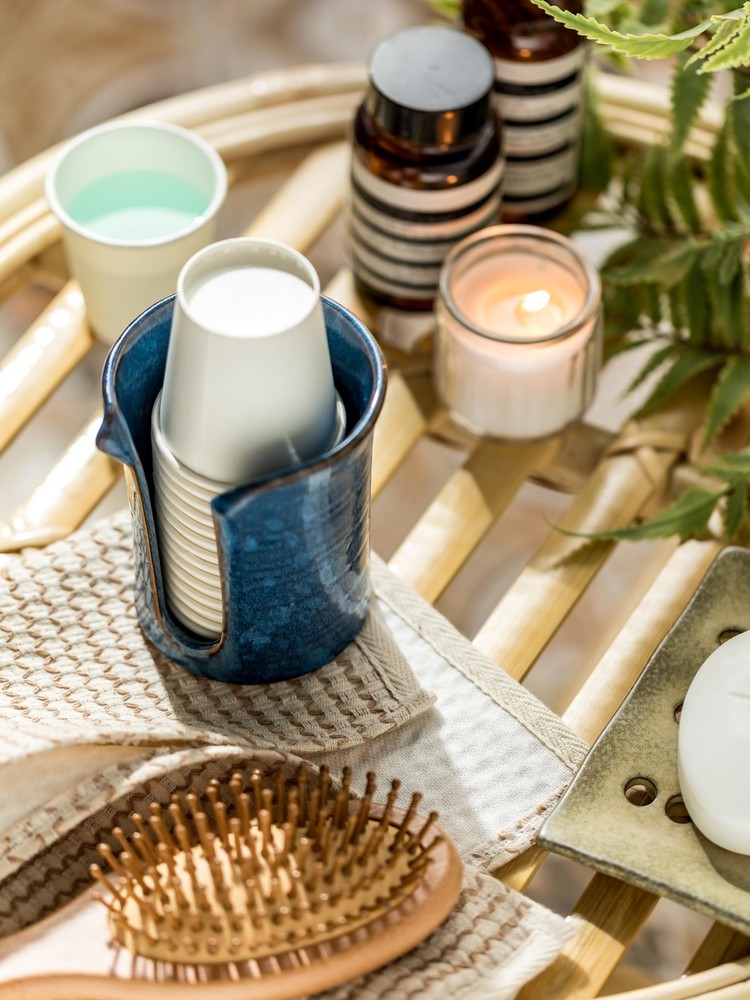 Bathroom Cup Holder, Ceramic Bathroom Cup Dispenser 3 Oz, Small Mouthwash Cup...