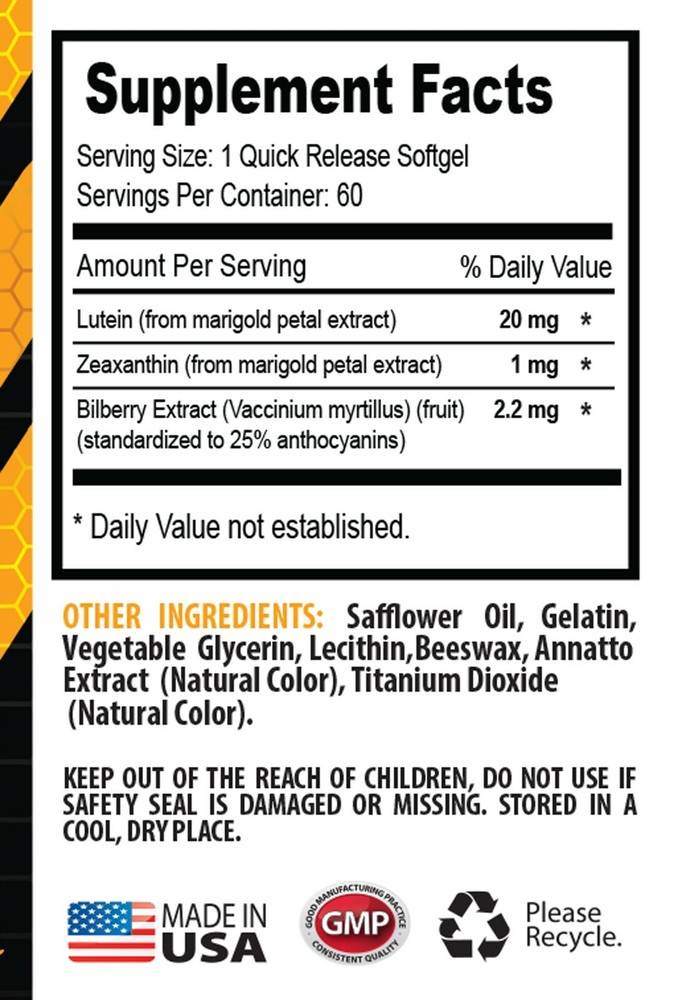 EYE SUPPORT COMPLEX - zeaxanthin vision support - antioxidant 2 Bottle