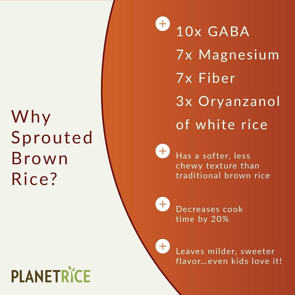Bulk Sprouted Brown Rice Bulk - Great for Bulk Rice Cooking - Gaba Rice Glute...
