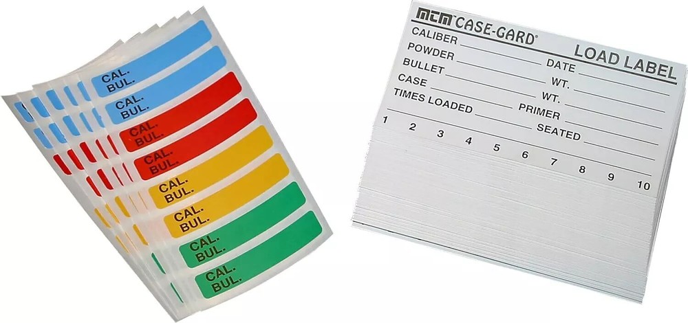 MTM Universal Reloading Label for Rifle & Handgun Ammo Boxes - LL-1