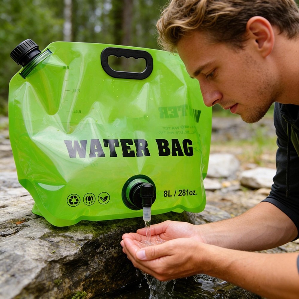 Camping Water Container 8L Leakproof Foldable Pouch Water Container