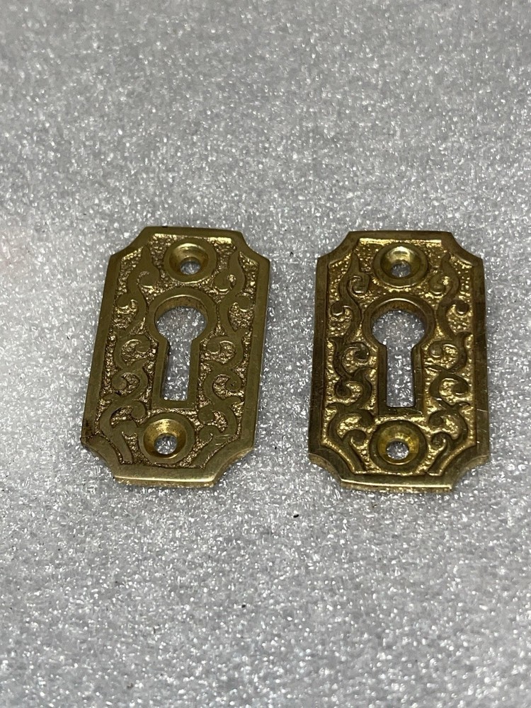 pair Of Solid Brass EastLake KeyHole Covers