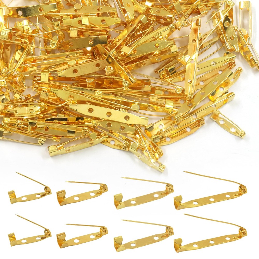 Jersvimc 30Pcs Brooch Pin Backs Safety Bar Kit- 4 Size...