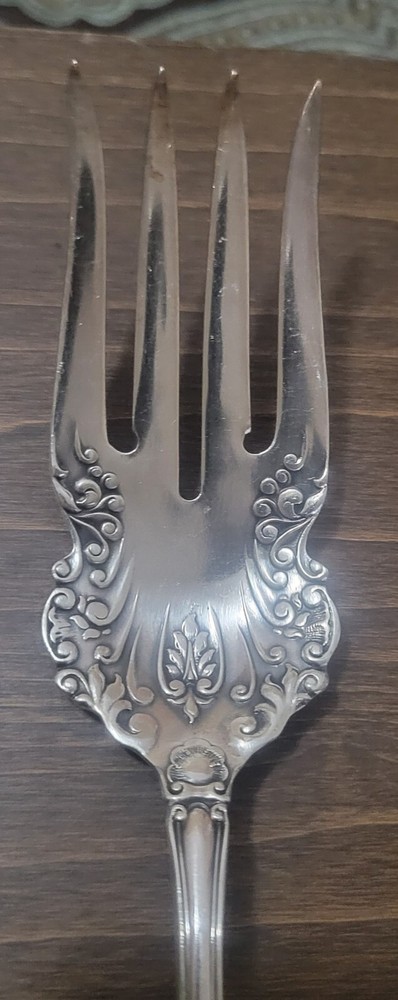 Antique *Wm Rogers* "Special" Serving Fork Blenheim Pattern. Engraved "MV"