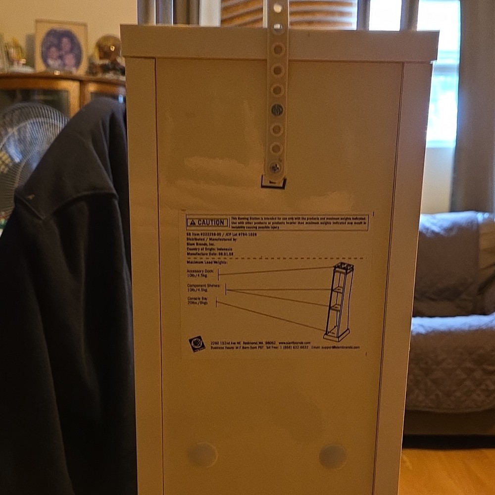 Nintendo Wii Stand White Blue Accessory Dock with Component Shelves