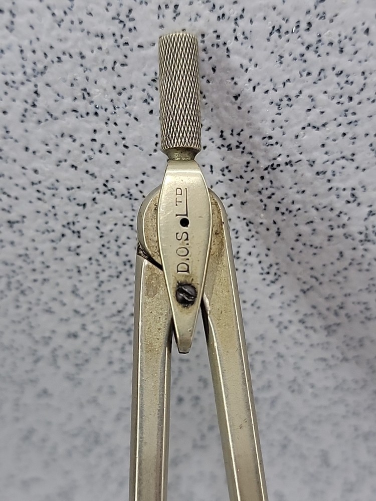 DOS Ltd Vintage Metal Compass Protractor Drawing Tool