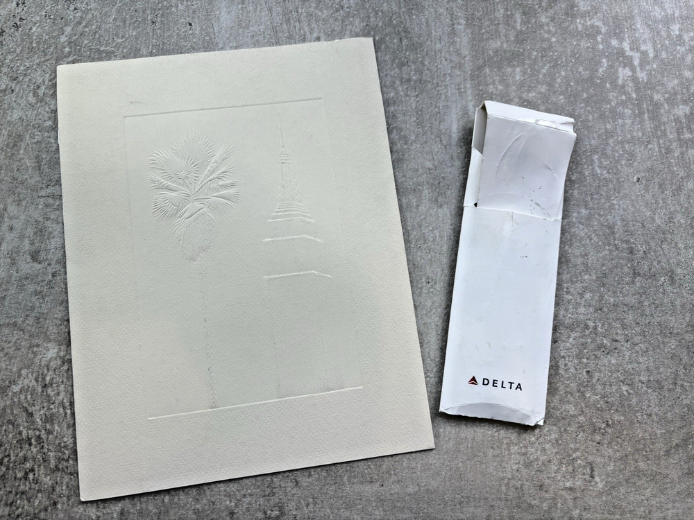 Delta Airlines Silverware Set and Menu