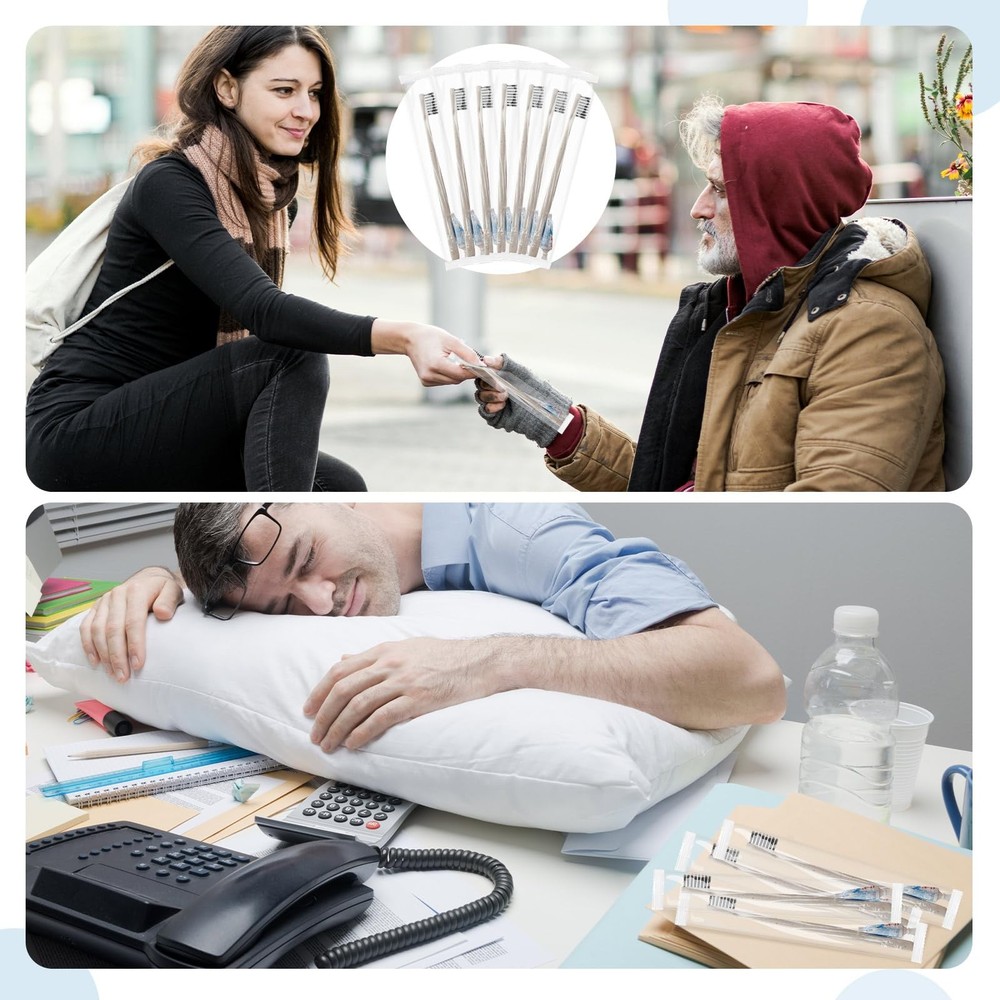 Uiifan 100 Sets Disposable Toothbrushes with Toothpaste Bulk Individually Wra...