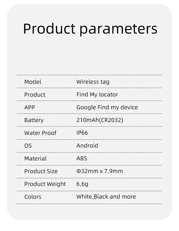 Android Anti-Loss Tracker Bluetooth Tag Google Find My Device Waterproof