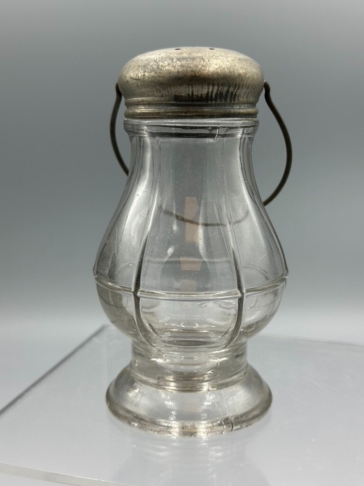 1910s LANTERN Glass CANDY CONTAINER 4 1/4-in Shaker E&A 407