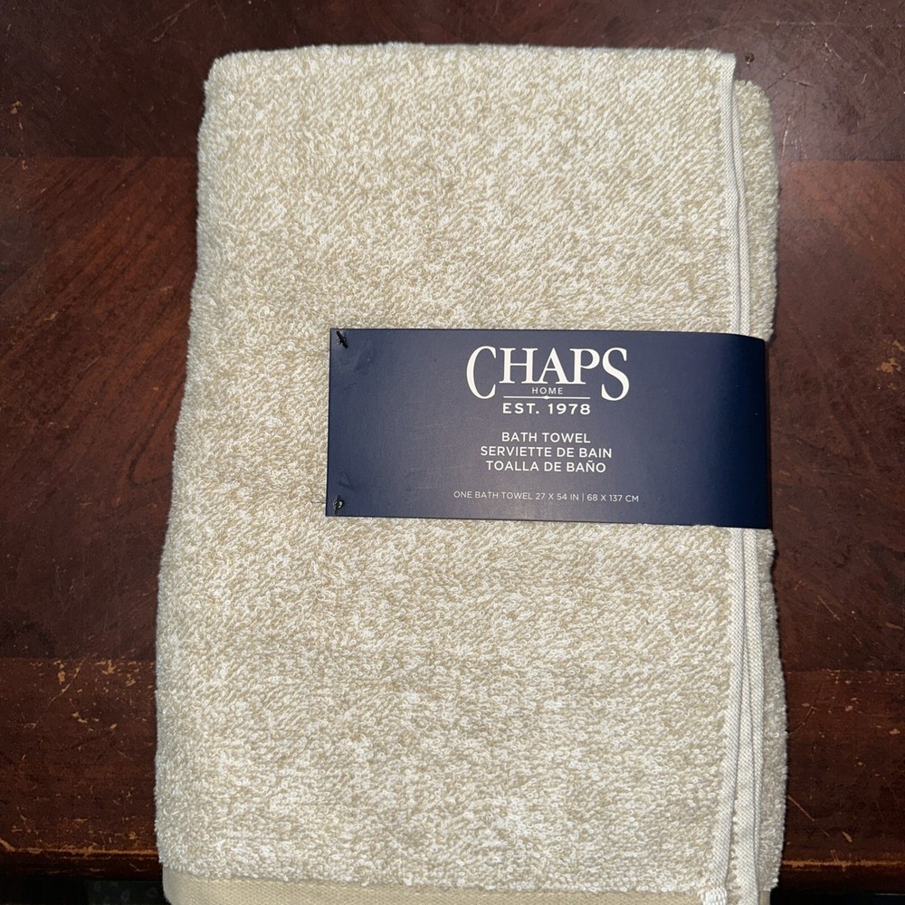 Chaps Home Bath Towel Tan 27 X 54 In NWT