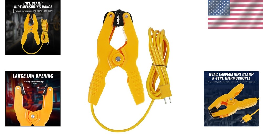 High Accuracy HVAC K-Type Temperature Clamp - Durable Digital Probe Tool