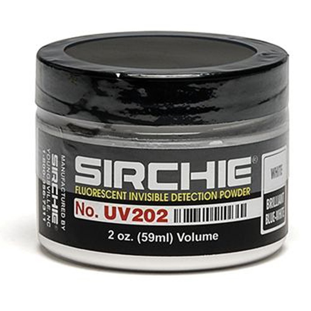 Sirchie Fluorescent Invisible Detection Powder, White/Brilliant Blue/White, 2oz/