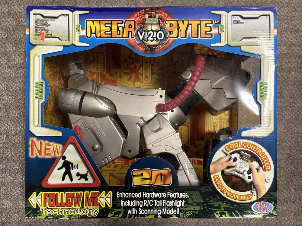 + Wowwee 2001 Mega Byte Version 2.0 RC Remote Control Robot Dog NIB