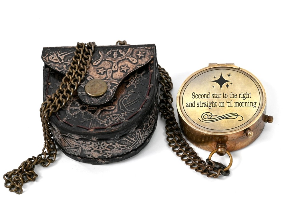 Engraved Compass Customized Brass Compass For Anniversary Birthday Gift 1P