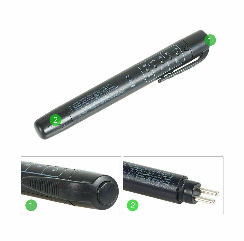 For DOT3/DOT4 Auto Liquid testing Brake Fluid Tester Pen 5 LED Indicator Display