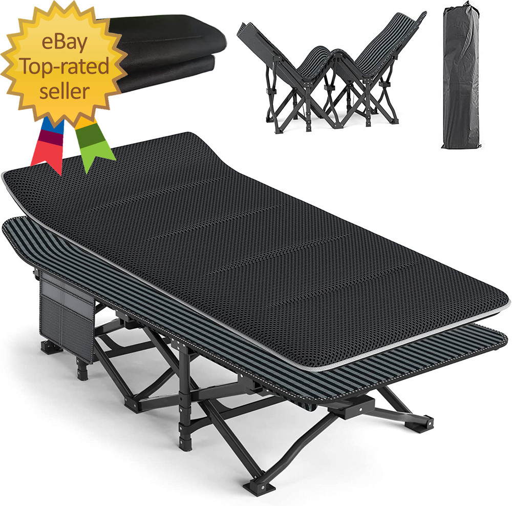 Camping Cot for Adults with Cushion Comfortable, Tent Folding Cot for Sleeping