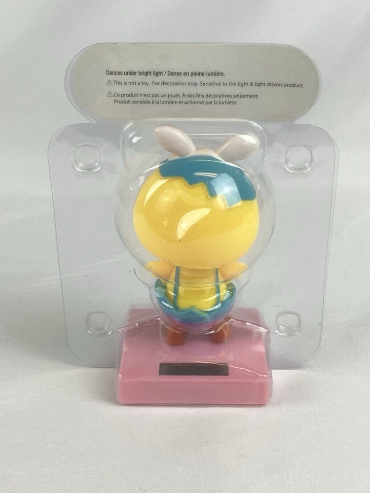 Dancing Easter Chick in Basket Solar Powered 4.5" Tall New