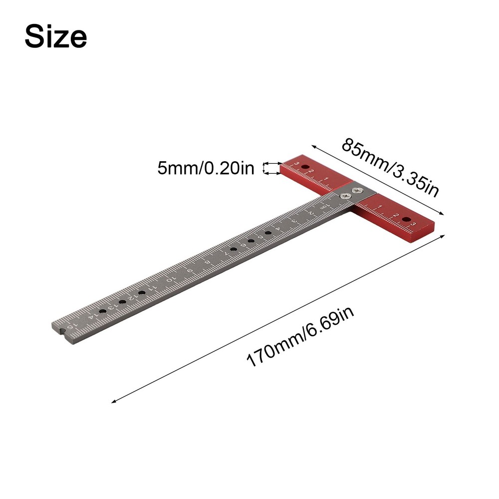 T-shape positioning ruler with high-precision measuring functions
