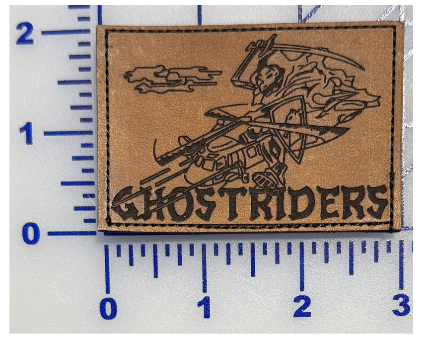 MILITARY TASK FORCE 160TH SOAR GHOSTRIDERS LEATHER PATCH