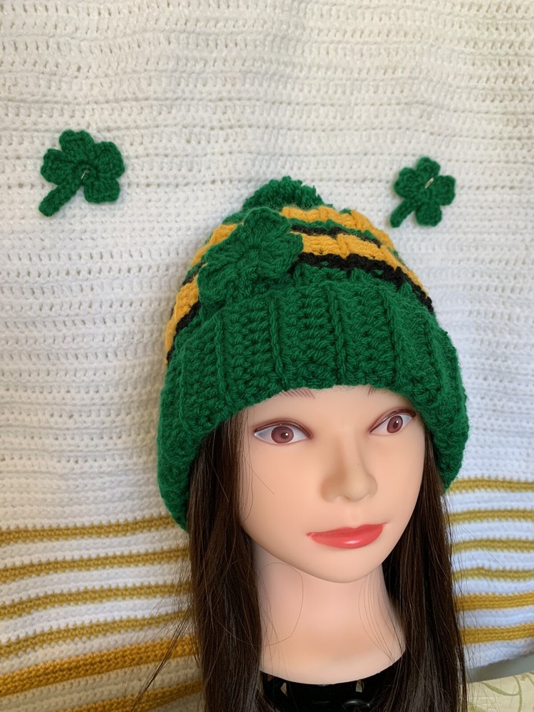 Handmade St. Patrick day beanie crochet