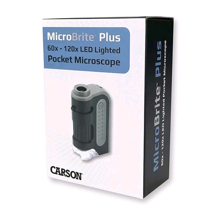 Carson MicroBrite Plus 60x-120x LED Lighted Pocket Microscope