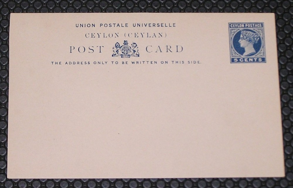 Ceylon Higgins and Gage PC32 Postal Card