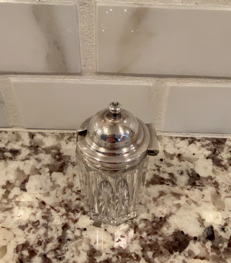 Antique Sterling Top Mustard Dish