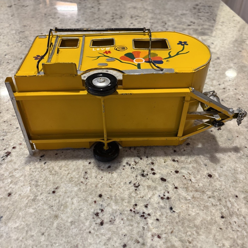 Yellow Camper Trailer Model Tissue Holder