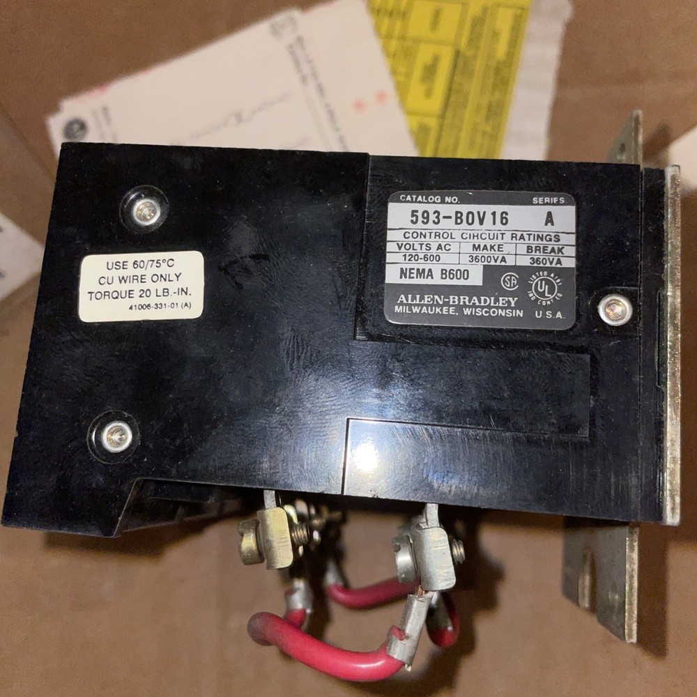 Allen Bradley 593-BOV16 Ser A Overload Relay Open Type 3 Pole