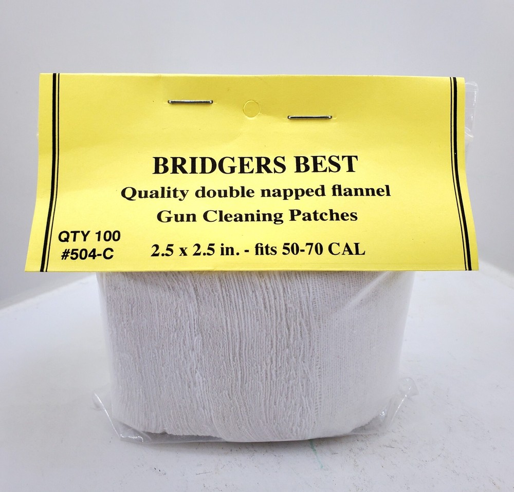Bridgers Best Flannel Cleaning Patches 2.5" Muzzleloader Flintlock Percussion