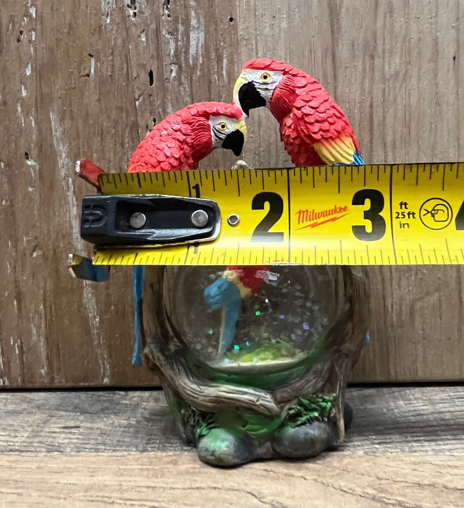 Parrots Resin Snowglobe 4" x 3"