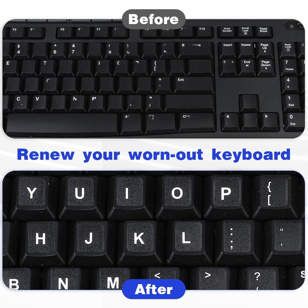 2 Pack Universal English Computer Stickers Keyboard Replacement Letters Stickers