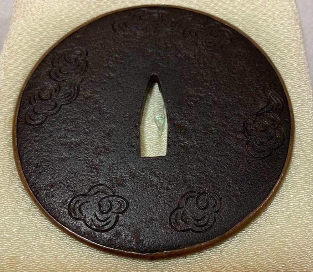 Japanese Edo Tsuba katana sword guard Unryu