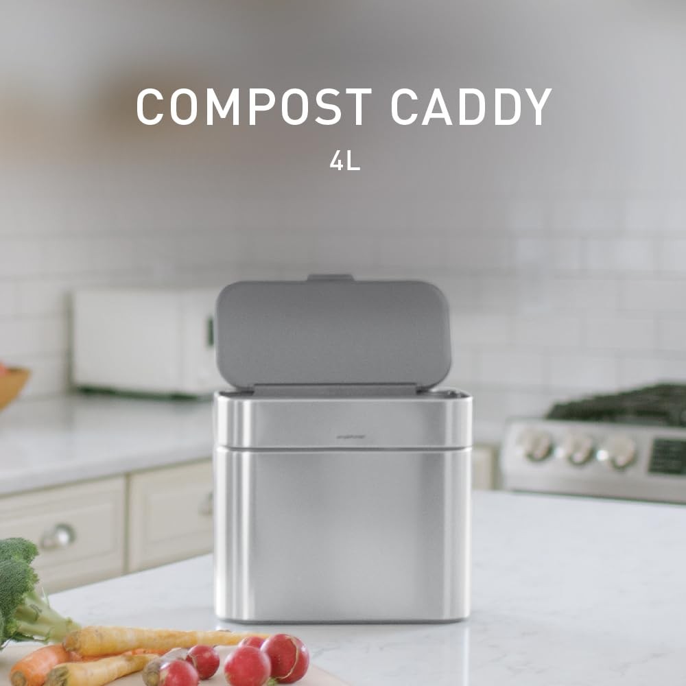 Reduce Kitchen Waste Odor - simplehuman 4L Compost Caddy