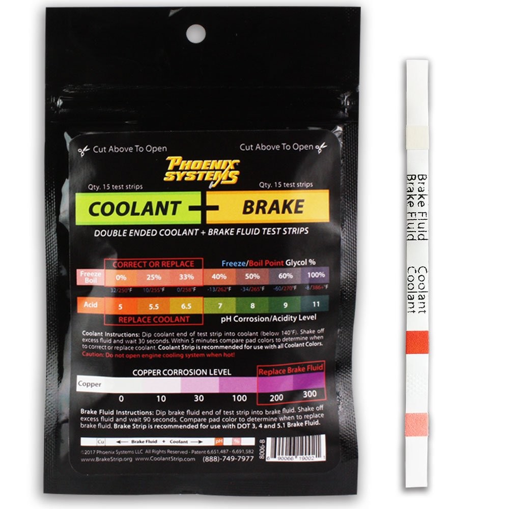 Phoenix Systems 8006-B Double-Ended Brake Fluid + Coolant Test Strips (15...