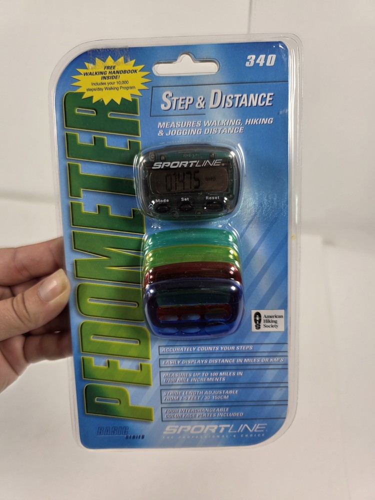 Sportline Pedometer Step & Distance Counter Basic Model 340 interchangeable face