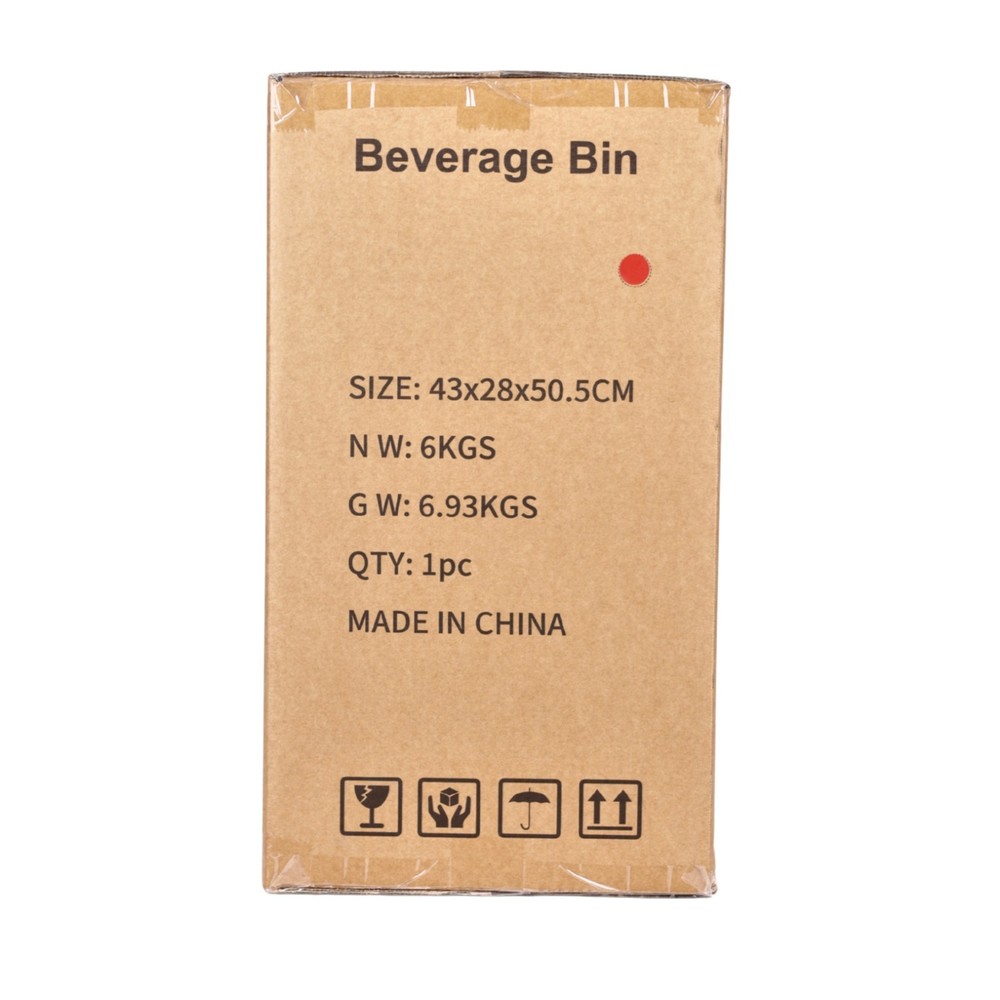 Red Drink Dump Bin w/ Wheels – Dual Compartment Liquid & Trash Disposal