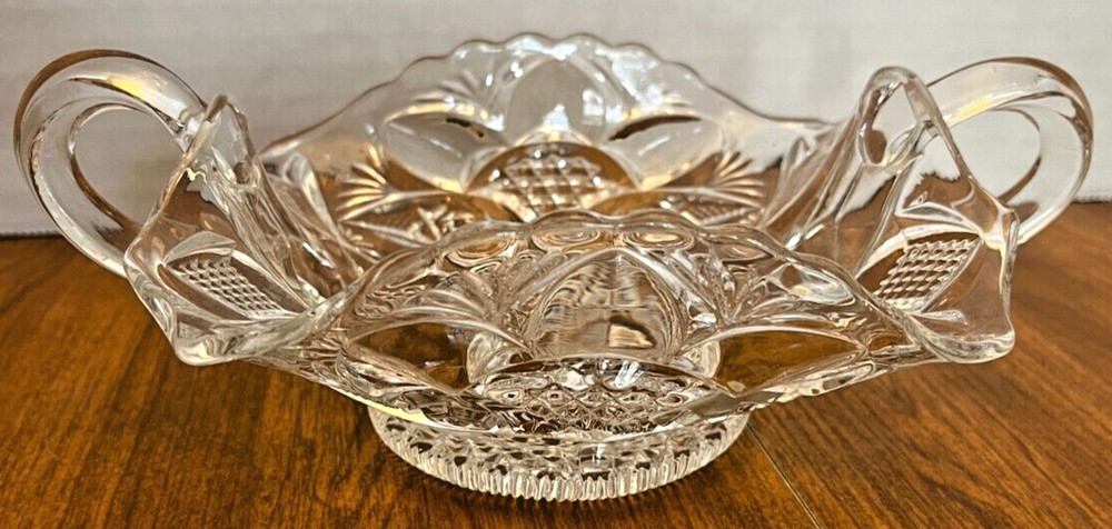 Candy/bread dish with handles crystal clear