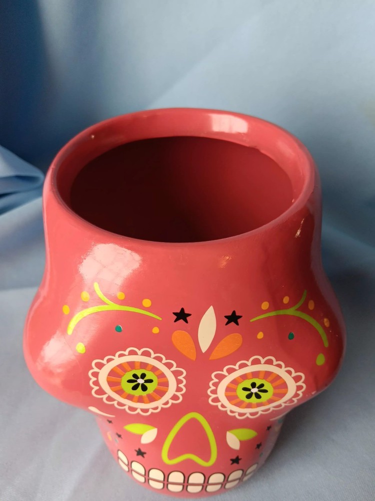 Ceramic Sugar Skull House Plant Planter
