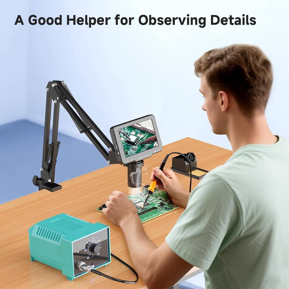 5" LCD Digital Microscope, 1000X Magnification Soldering Microscope for Elect...
