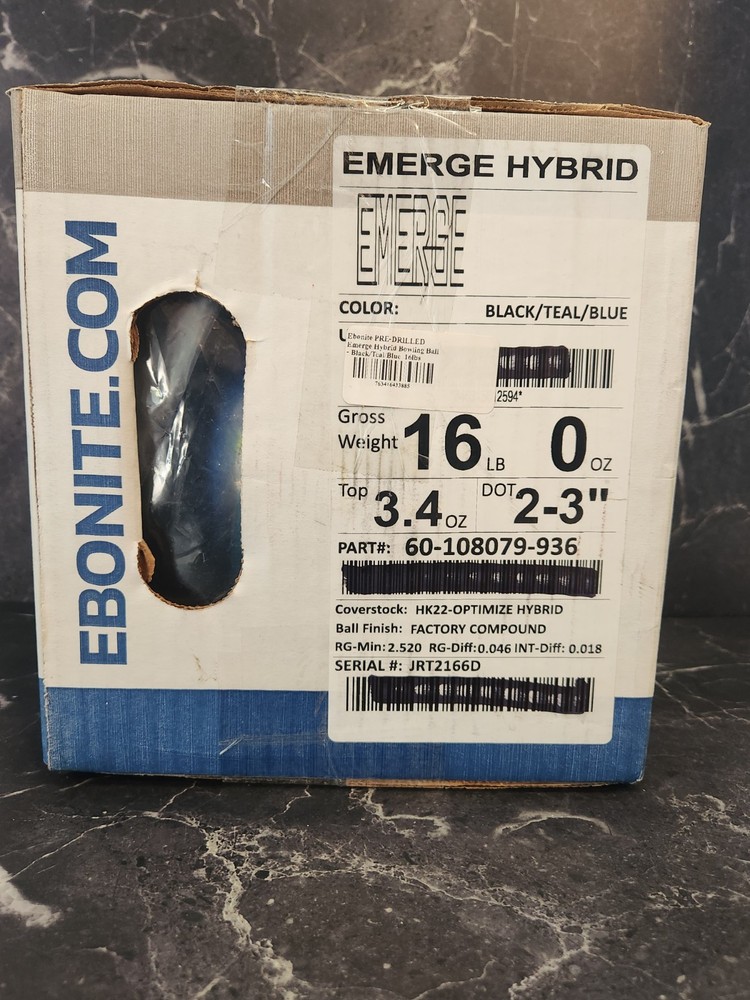 Ebonite Emerge Hybrid Bowling Ball.