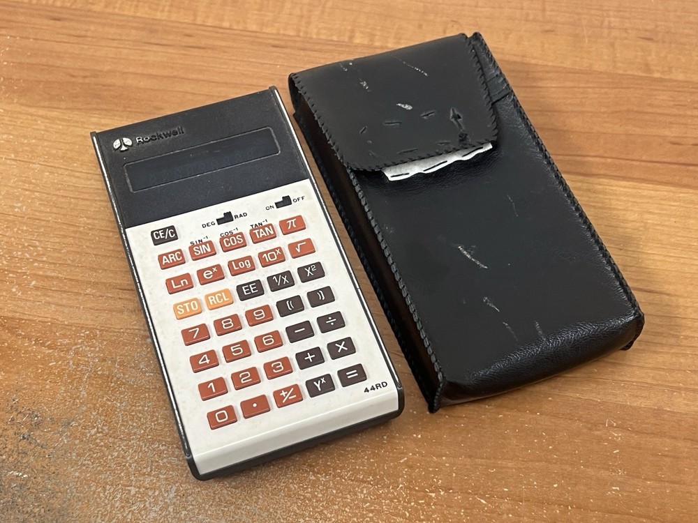 Vtg Rockwell 44RD Scientific Calculator Working W Case