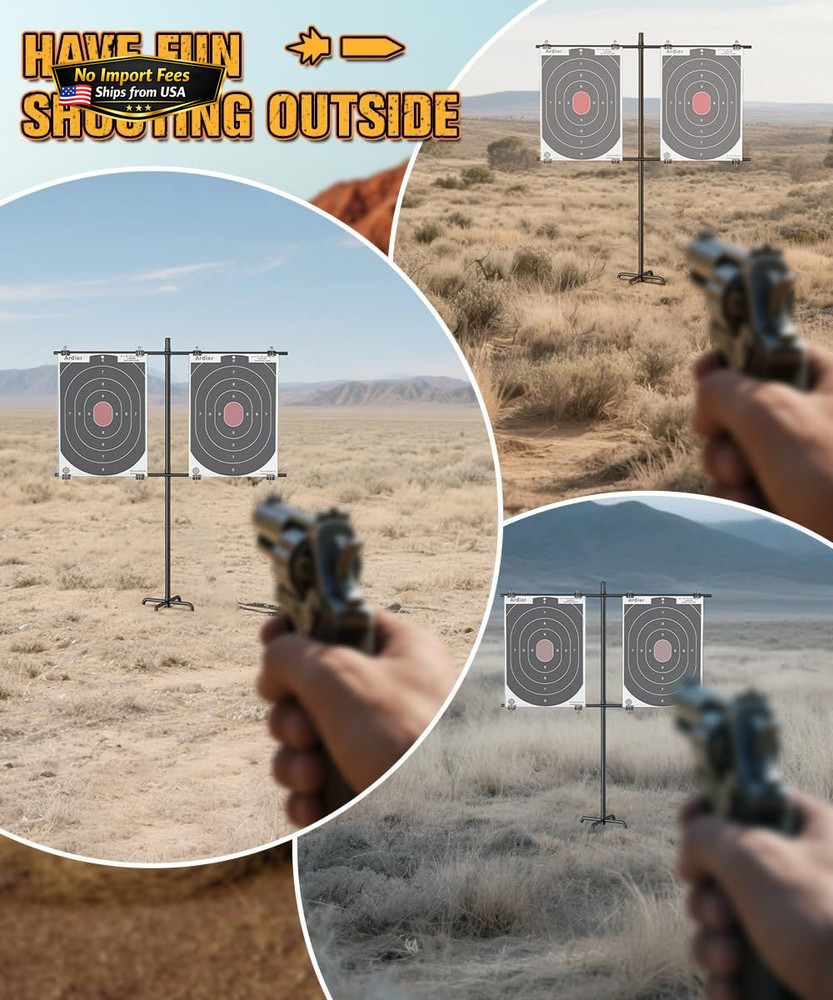 Ardier Adjustable Shooting Target Stand with 5-Prong Base, Medium, Black