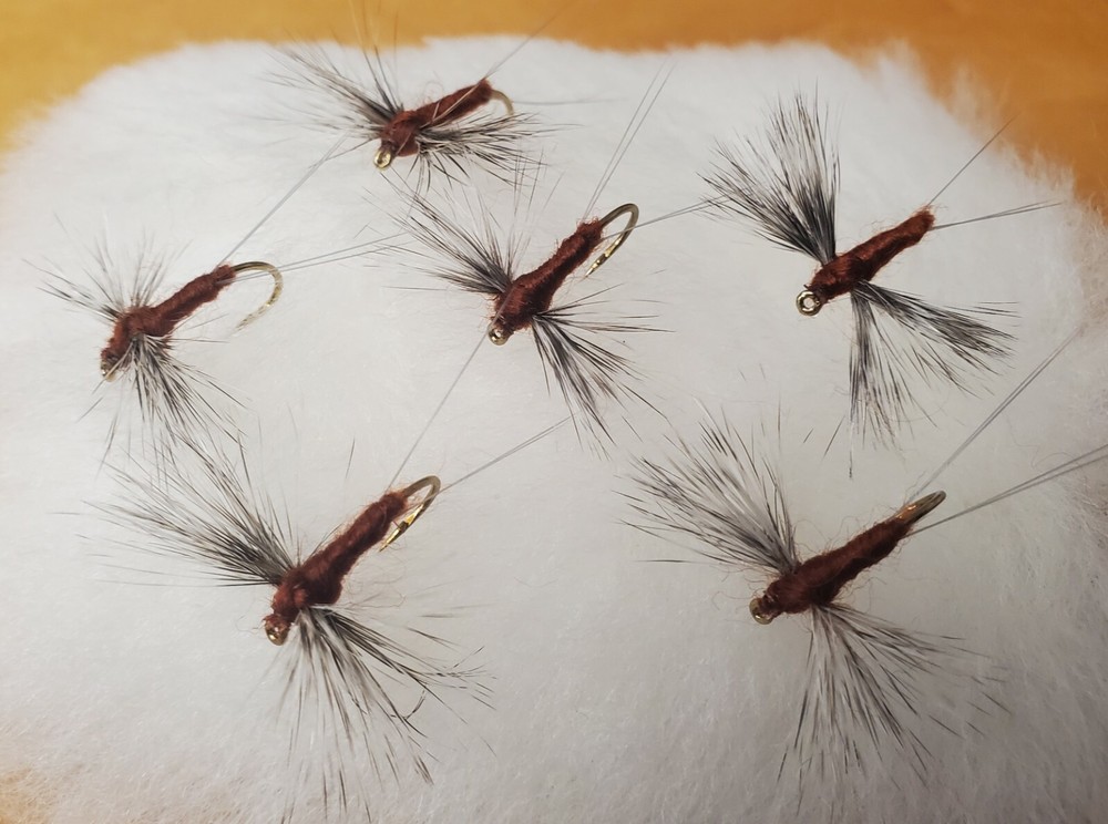 Rusty Spinner, Ken's Hackle Wing Rusty Spinner,  Mayfly Spinner, 3 pack